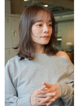 エインアンリー 明治神宮前(AIN.ANLY.) ミディアムパーマ、ミディアム毛先パーマ、ニュアンスパーマ