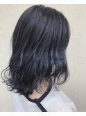 ダークアッシュ+ブルーハイライト