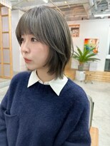 アル 心斎橋(alu)&nbsp;オリーブグレー/黒髪カタログ/切りっぱなしボブ