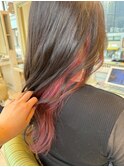 20代30代40代ダブルカラーブリーチ耳掛けシースルーバンク