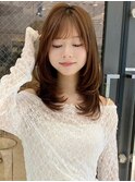モテ髪抜け感小顔ミディアムレイヤーシースルーバング【平島】
