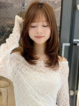 グランド(GRAND) モテ髪抜け感小顔ミディアムレイヤーシースルーバング【平島】