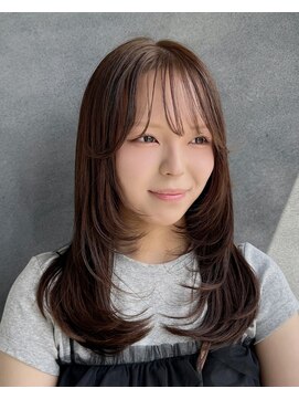 フリー(FREEY) 内巻きレイヤー　透明感ベージュブラウン