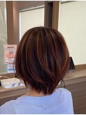 ショートスタイル×オレンジカラー