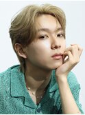 韓国ヘアコンマバング韓国マッシュセンターパートフェザーパーマ