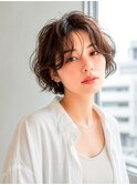 大人可愛いハンサムショート×ニュアンスパーマ
