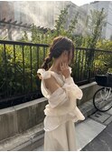 結婚式参列に♪/お呼ばれヘア/おとなっぽヘア/編み込み/ロング