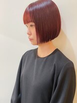 ルアウハク 梅田(LUAU Haku)&nbsp;・ボルドーレッド/ノーアイロンミニボブ・【Haku/梅田/タクノ】