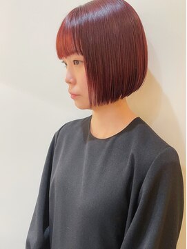 ルアウハク 梅田(LUAU Haku) ・ボルドーレッド/ノーアイロンミニボブ・【Haku/梅田/タクノ】