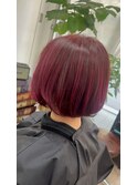20代30代丸みシルエットボブ×スカーレット