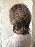 新宿/ミディアムレイヤー/ハイライト/ベージュ系