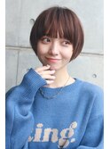 大人可愛い丸みショートボブ小顔チョコレートベージュ表参道