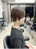 30代40代50代/丸みショート/クビレ/前髪あり/ブラウン/表参道