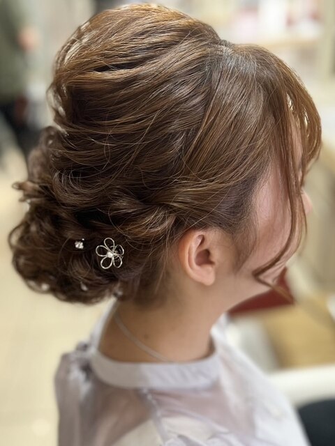 お呼ばれヘアセット/ゆるふわオシャレヘア/結婚式/パーティー