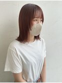 外ハネボブ×ブリーチなしオレンジブラウン