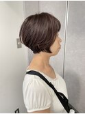 栗色ブラウン×ふわっとショート
