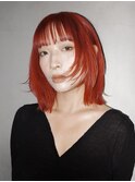 黒髪/ボブルフ/ネビージュ/小顔/ワンレン/スペインカール