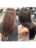 ガルボヘアー 桟橋店(garbo hair)&nbsp;オリーブベージュブリーチなしカラー高知美容院