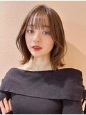 姫カットレイヤー/マロンベージュ/韓国風巻き/顔周り/前髪/横浜