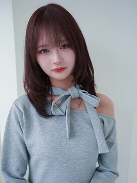 アンジェリカラボ(ANGELICA LABO) ANGELICA 顔まわりレイヤー 内巻き カシスブラウン