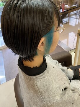 ショート×イヤリングターコイズブルー