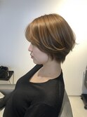 オリーブベージュショートカット髪質改善