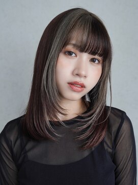 アルバム 池袋(ALBUM) グレージュ前髪カット顔周りレイヤー韓国ヘア前髪_F80908