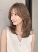 【NOA】小顔見せが叶うくびれミディアムレイヤーブラウンカラー
