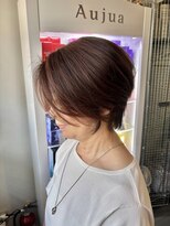 ミミトモリト 大人ウルフショートレイヤー白髪ぼかし40代50代60代♪