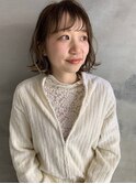 ミルクティーブロンド/ダークブルー/デジタルパーマ/茅ヶ崎