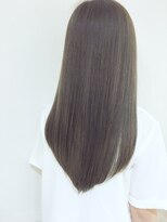 ムウ 難波(MOU)&nbsp;グレージュストレート_くびれセミディアッシュカラー