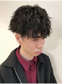 ツイストスパイラルパーマメンズカットツーブ刈り上げ
