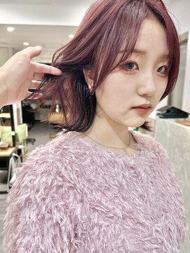 サンド 銀座(sand) チェリーレッド☆韓国風ボブ☆イヤリングカラー