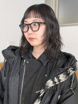 アイティーバイアルバム 松戸店(IT by ALBUM)&nbsp;レイヤーウルフ_斜めバンググレージュカラー_ba444251