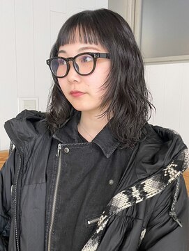 アイティーバイアルバム 松戸店(IT by ALBUM) レイヤーウルフ_斜めバンググレージュカラー_ba444251