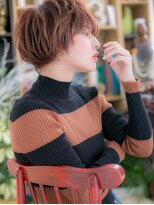 カバーヘア イヴ 戸頭店(COVER HAIR EVE)&nbsp;くせ毛風チェリーブラウン小顔グランマッシュc5戸頭20代30代40代