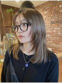 【macana指名】ミディアムレイヤー ブリーチカラー ベージュ