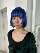 レコ 渋谷(LECO) ケアブリーチディープブルーハイトーンボブ