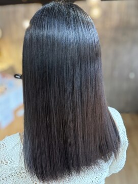 スカイ(SKY) 髪質改善縮毛矯正韓国風レイヤーカットダブルカラーベージュ