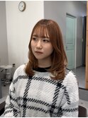 ミディレイヤーカット/縛れるレイヤー/オレンジブラウン【山中】