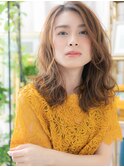 暖色カラーニュアンスパーマ小顔ミディアムh4上尾20代30代40代