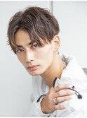 フェザーパーマブルーブラックサーフカールスパイキーショート