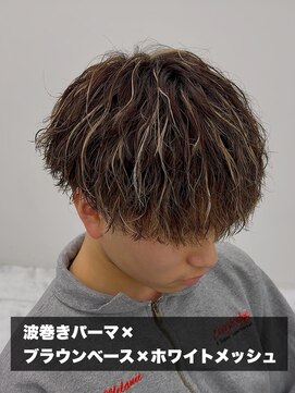 ジュイル シブヤ(JEWIL SHIBUYA) 波巻き×ブラウン×ホワイトメッシュ