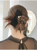 ヘアセット/カチモリ/結婚式/二次会/お呼ばれ/リボンヘア