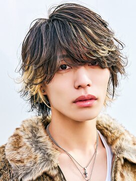 レガシー(REGASEA) フェザーパーマ フェザーウルフ メンズハイライト ウルフカット