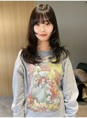 大分ミディアムロング顔周りレイヤーカット髪質改善カラー
