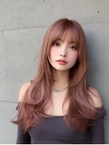 レア 新越谷(LEA) ロングレイヤー × ピンクブラウン