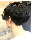 ミディアムマッシュパーマ