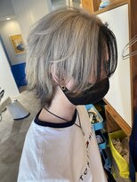 アメラボ(AmeLab) 【個性派】アウターホワイトカラー×ブラックウルフ