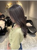 ココアグレージュダブルカラーブリーチなしレイヤーカット韓国